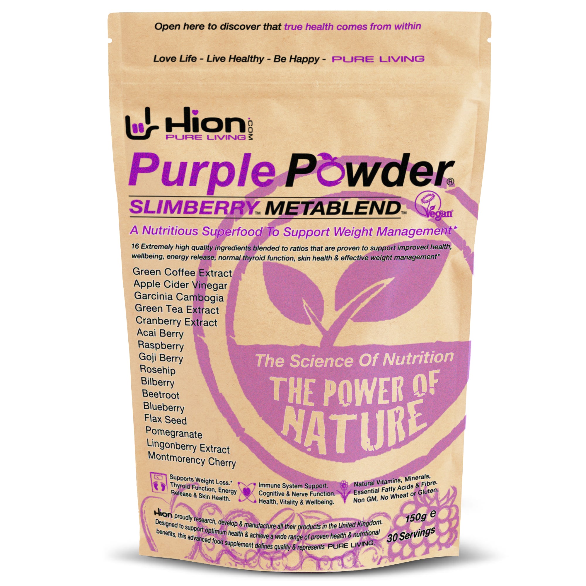 HION Purple Powder SLIMBERRY METABLEND Superfood